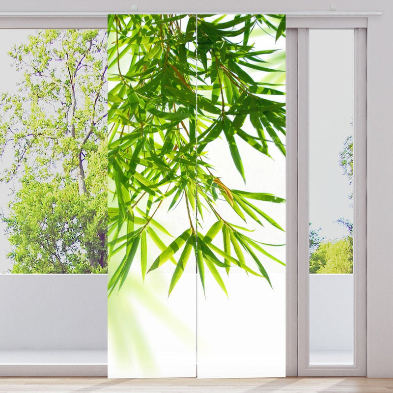 Schiebegardine Motiv "Grüne Bambusblätter von oben" - La-Melle