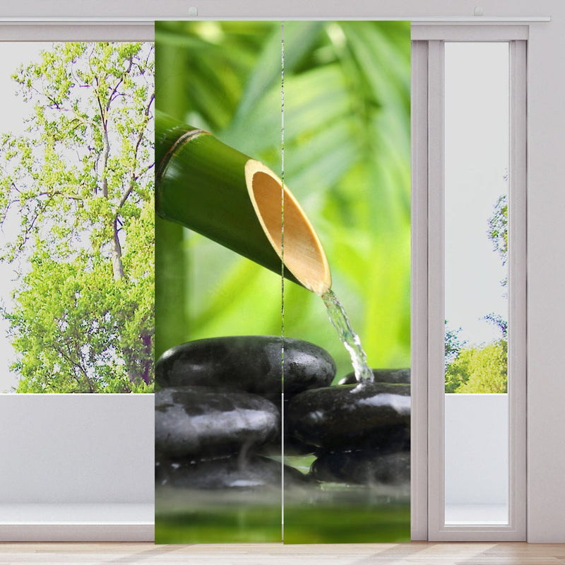 Schiebegardine Motiv "Black stones orchid" - La-Melle