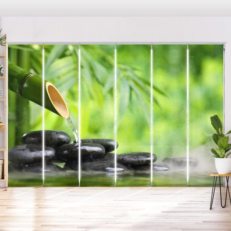 Schiebegardine Motiv "Black stones orchid" - La-Melle