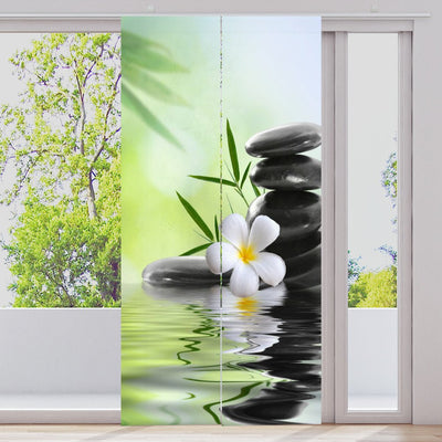Schiebegardine Motiv Frangipani zen stones - La-Melle