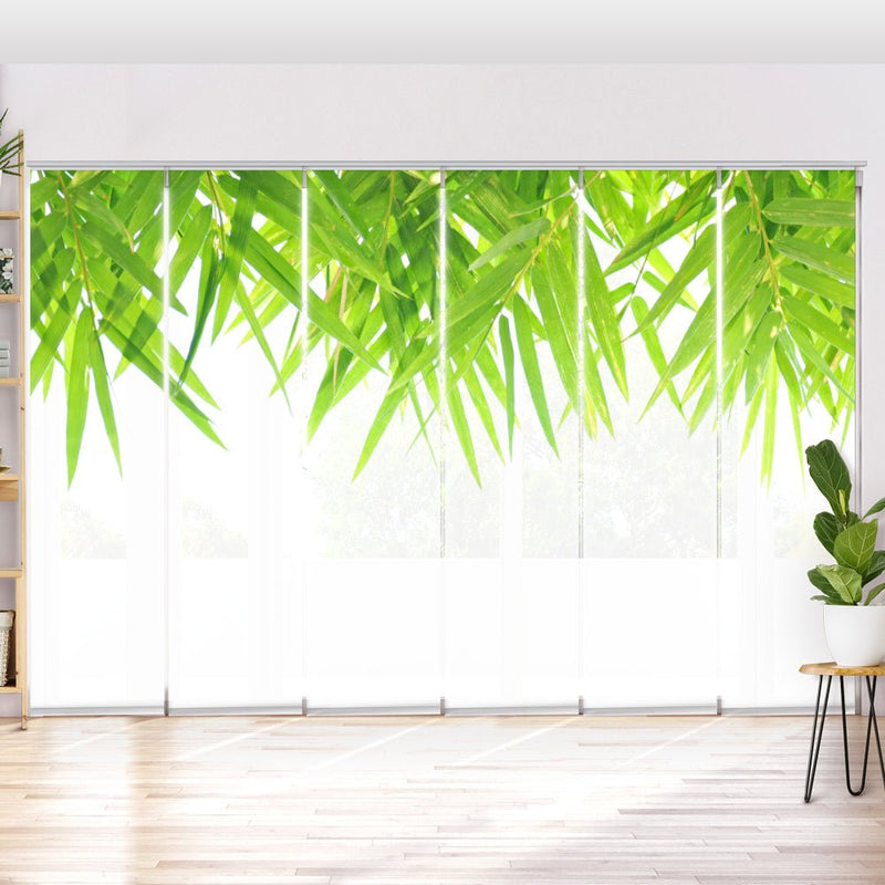 Schiebegardine Motiv "Bambus Blätter von oben" - La-Melle