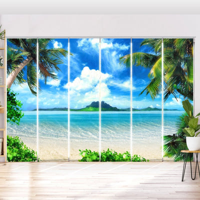 Schiebegardine Motiv Bora Bora Strand Meer - La-Melle