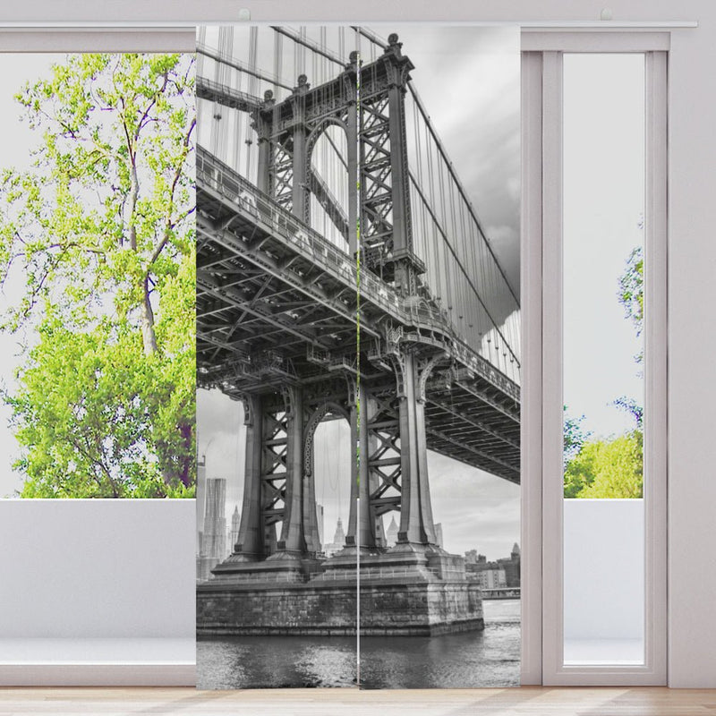 Schiebegardine Motiv "Skyline Brooklyn Bridge Manhatten" - La-Melle