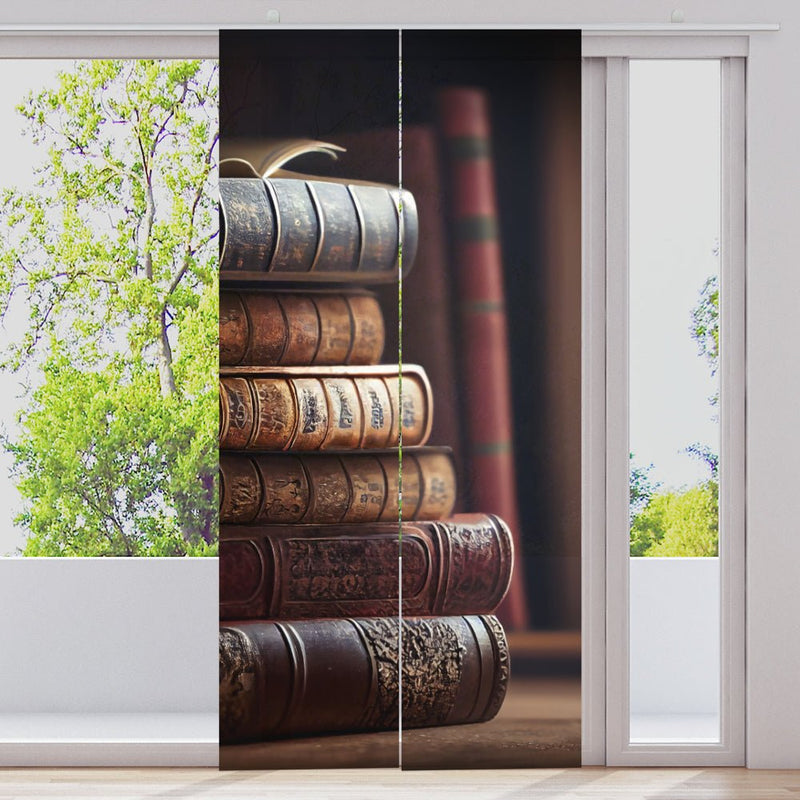 Schiebegardine Motiv "Buchregal vintage" - La-Melle