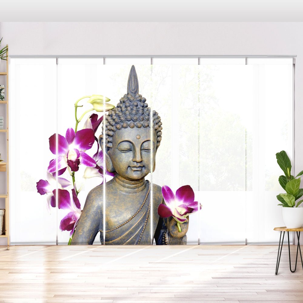 Schiebegardine Motiv "Buddha Orchidee" - La-Melle