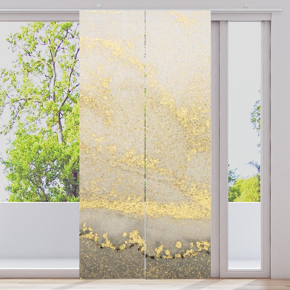 Schiebegardine Motiv "Gold beige abstrakt Marmor" - La-Melle