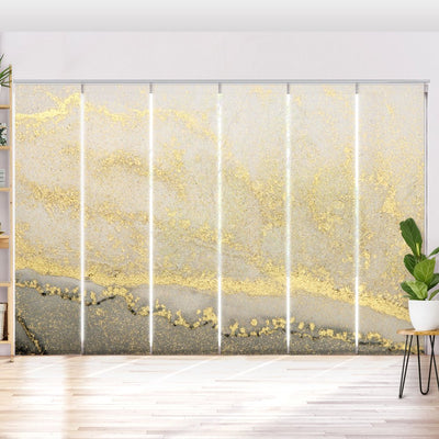Schiebegardine Motiv Gold beige abstrakt Marmor - La-Melle