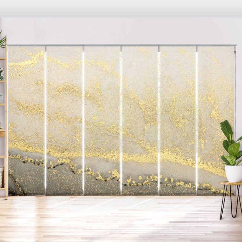 Schiebegardine Motiv "Gold beige abstrakt Marmor" - La-Melle