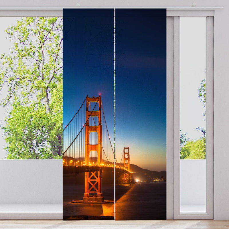 Schiebegardine Motiv "Golden Gate Bridge bei Nacht" - La-Melle