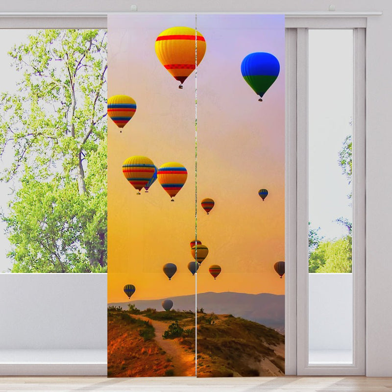 Schiebegardine Motiv "Heissluftballon Berge" - La-Melle