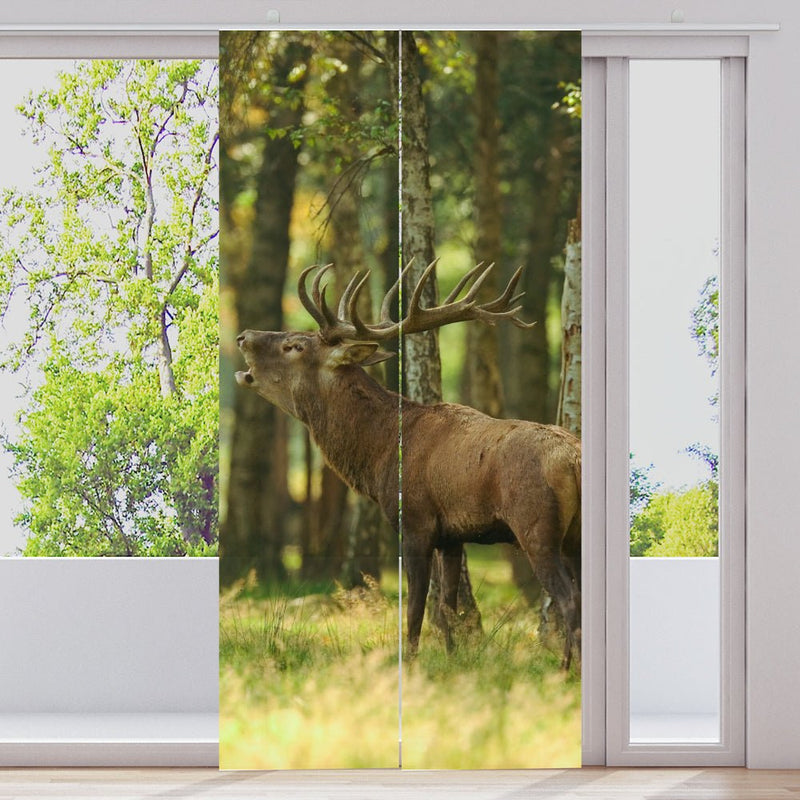 Schiebegardine Motiv "Hirsch Wald" - La-Melle