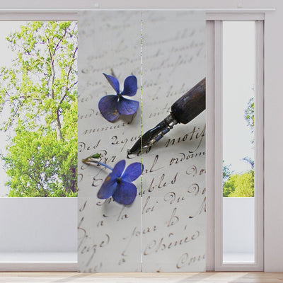 Schiebegardine Motiv Hortensien Brief vintage - La-Melle