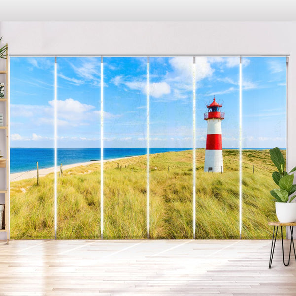 Schiebegardine Motiv "Leuchtturm Sylt Düne"