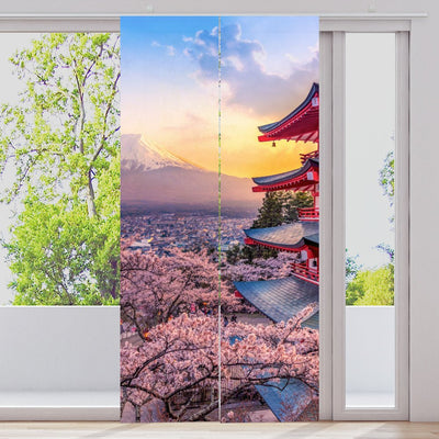 Schiebegardine Motiv Japan Fuji Kirschblüte - La-Melle