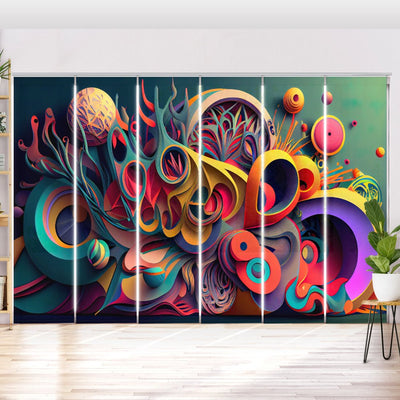 Schiebegardine Motiv Kaleidoskop abstrakt - La-Melle