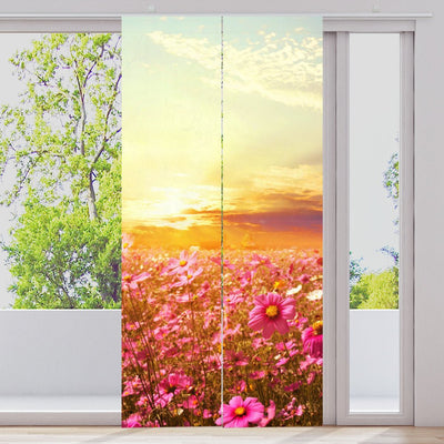 Schiebegardine Motiv Kosmeen Sonnenuntergang - La-Melle