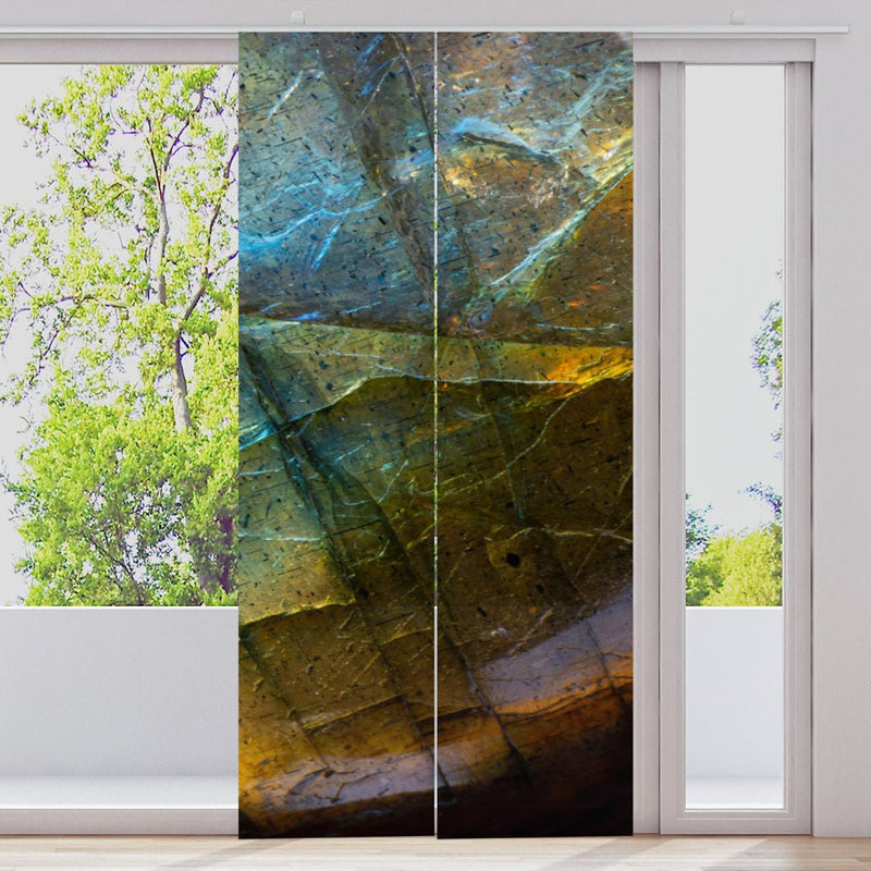 Schiebegardine Motiv "Labrodorit blau" - La-Melle