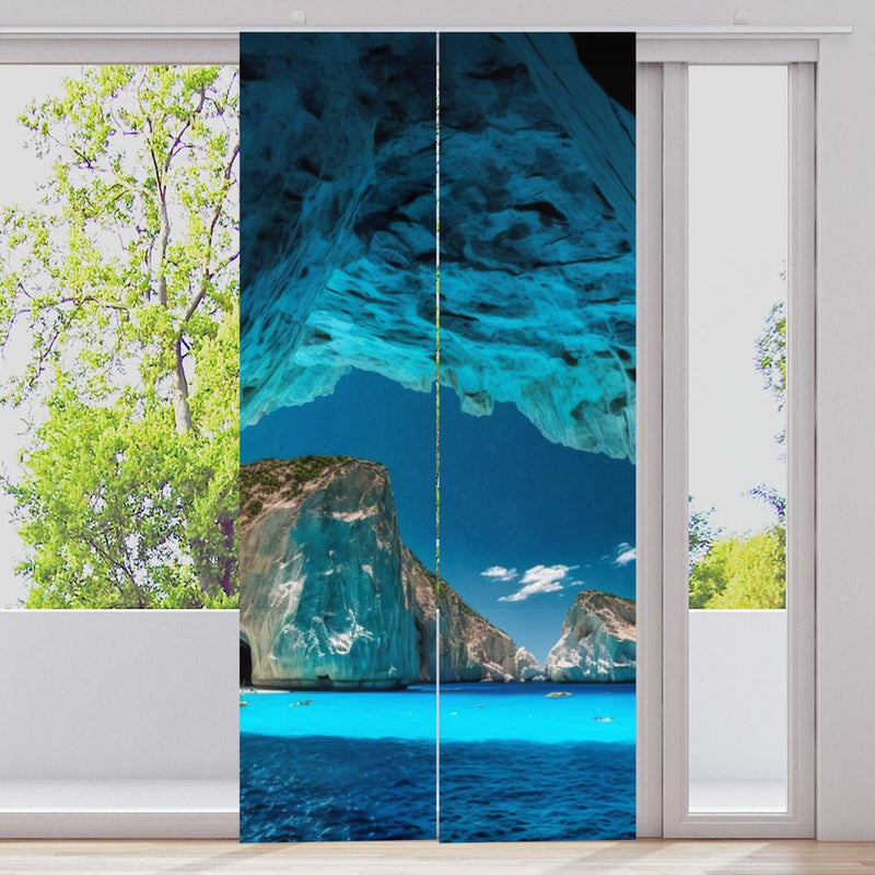 Schiebegardine Motiv "Lagune Klippen Meer" - La-Melle