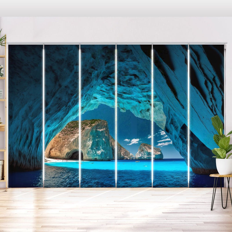 Schiebegardine Motiv "Lagune Klippen Meer" - La-Melle