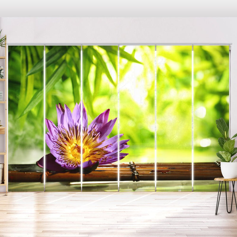 Schiebegardine Motiv "Lotus Wasser Bambus" - La-Melle
