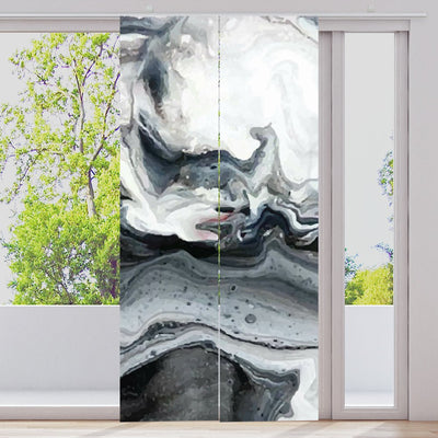 Schiebegardine Motiv Fluid schwarz weiss grau - La-Melle