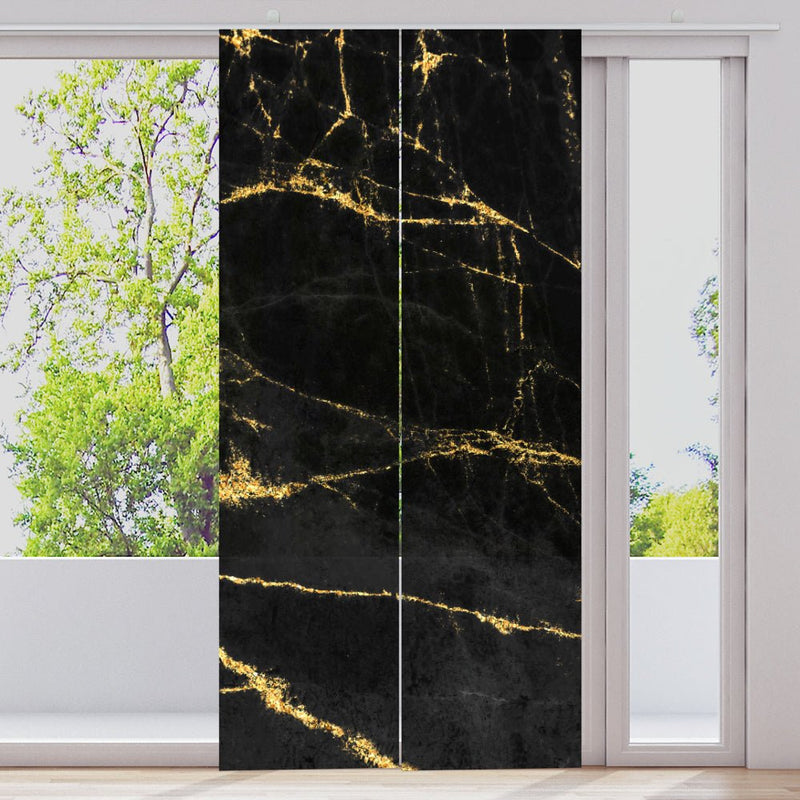 Schiebegardine Motiv "Marmor schwarz gold" - La-Melle