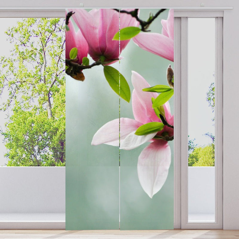 Schiebegardine Motiv "Magnolien Blüten" - La-Melle