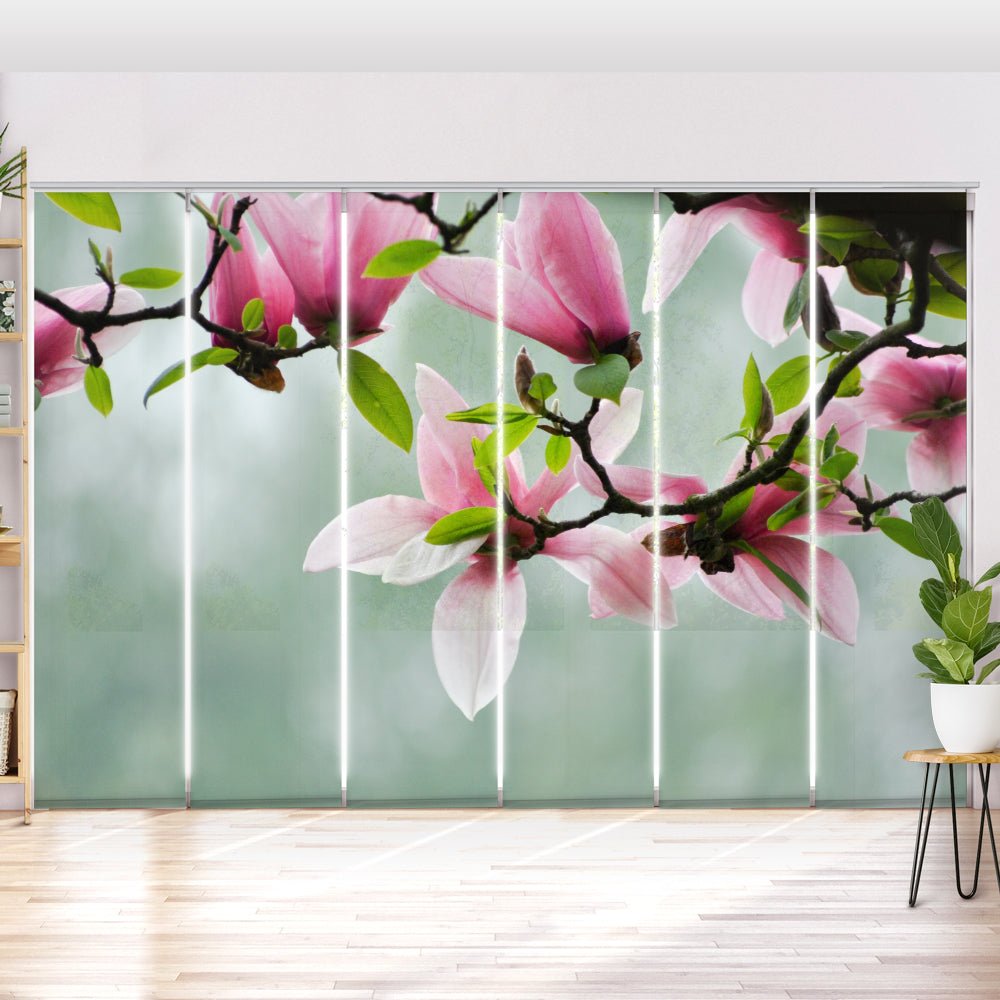 Schiebegardine Motiv "Magnolien Blüten" - La-Melle