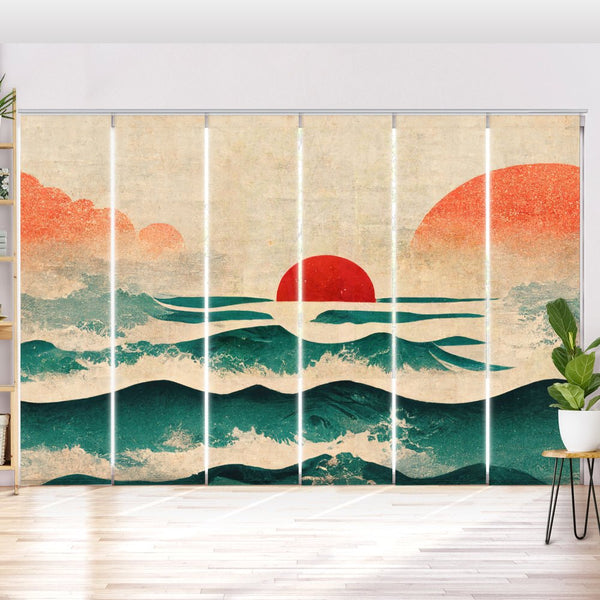 Schiebegardine Motiv "Sonnenuntergang asiatisch"