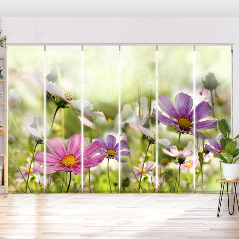 Schiebegardine Motiv "Blumenwiese pink lila" - La-Melle