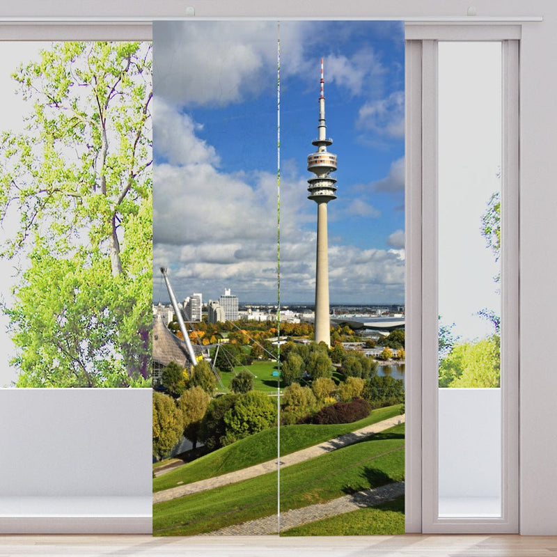 Schiebegardine Motiv "Skyline Olympiapark München" - La-Melle