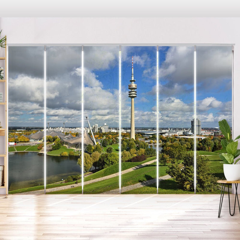 Schiebegardine Motiv "Skyline Olympiapark München" - La-Melle