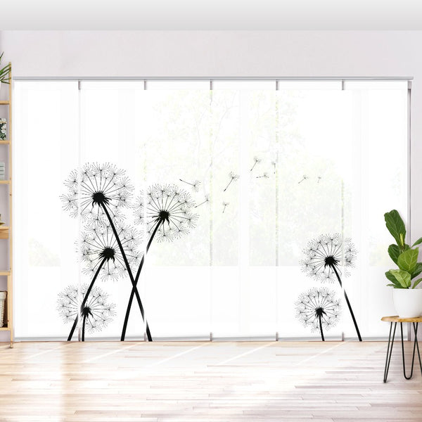 Schiebegardine Motiv "Pusteblumen Grafik"