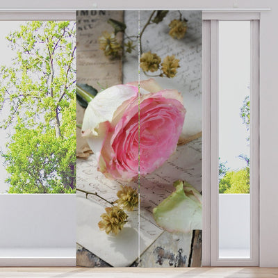 Schiebegardine Motiv Brief Rose pink - La-Melle