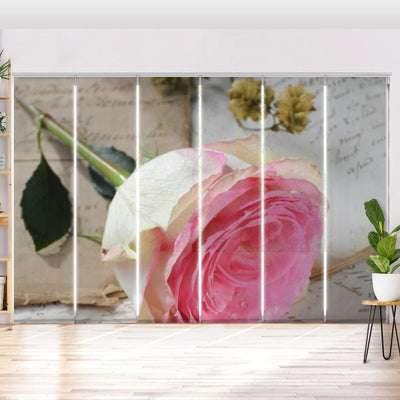 Schiebegardine Motiv Brief Rose pink - La-Melle