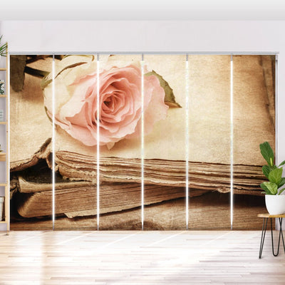 Schiebegardine Motiv Rose Rosa Buch - La-Melle