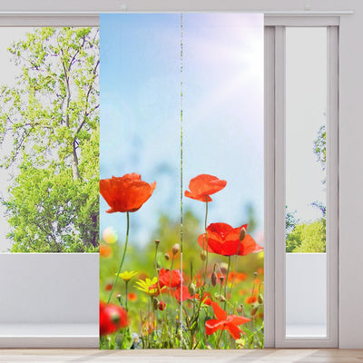 Schiebegardine Motiv Mohnfeld Sommer - La-Melle