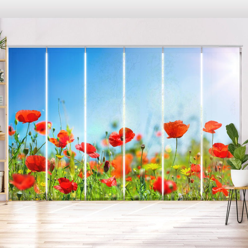 Schiebegardine Motiv "Mohnfeld Sommer" - La-Melle