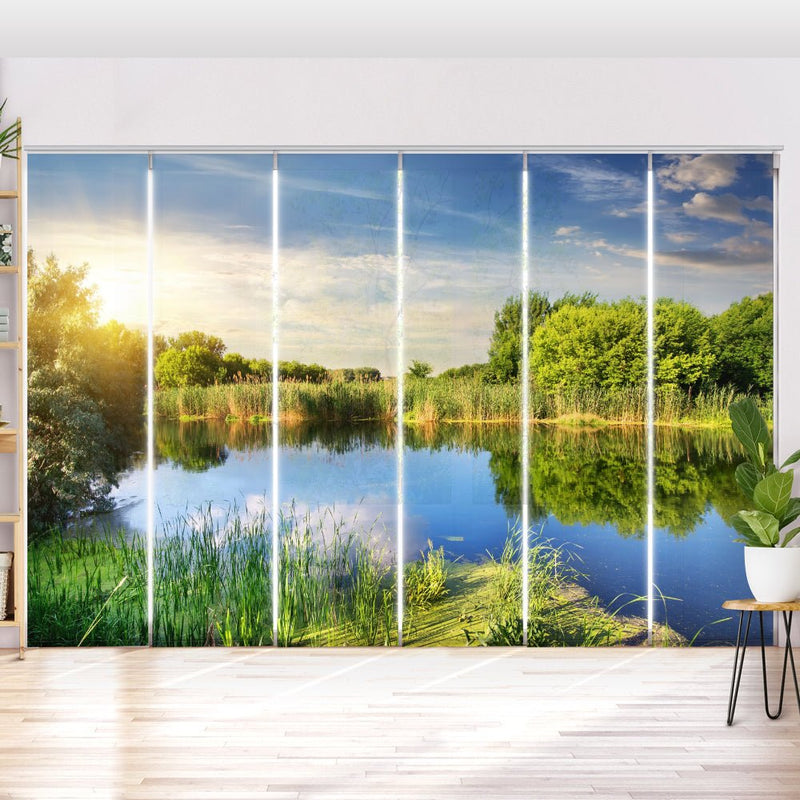Schiebegardine Motiv "See Idylle Sonne" - La-Melle