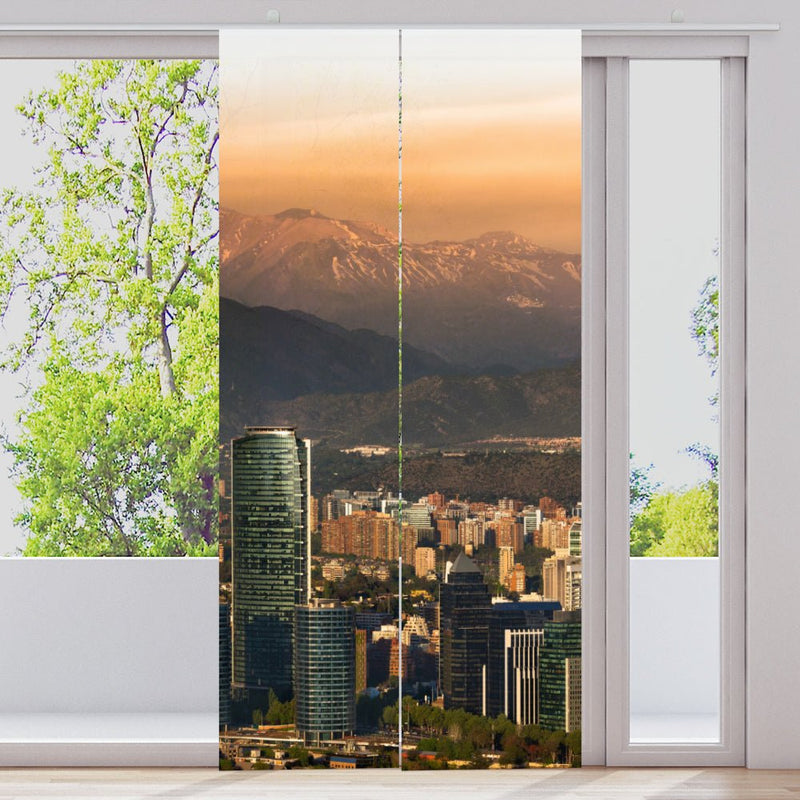 Schiebegardine Motiv "Skyline Santiago de Chile" - La-Melle