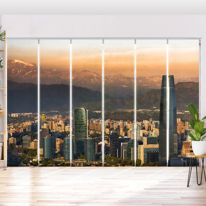 Schiebegardine Motiv "Skyline Santiago de Chile" - La-Melle