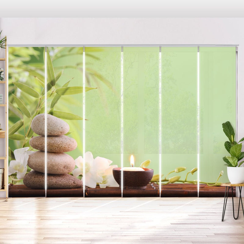 Schiebegardine Motiv "Kerze Bambus" - La-Melle