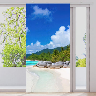Schiebegardine Motiv Bora Bora Palmen Meer - La-Melle