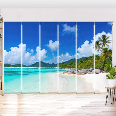 Schiebegardine Motiv Bora Bora Palmen Meer - La-Melle