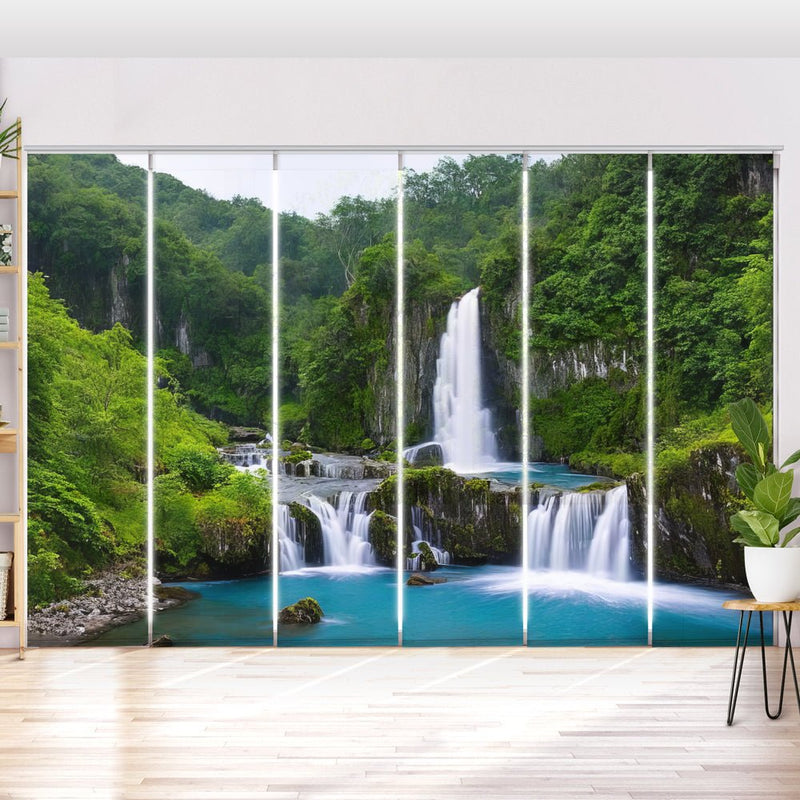 Schiebegardine Motiv "Bergsee Wasserwall" - La-Melle