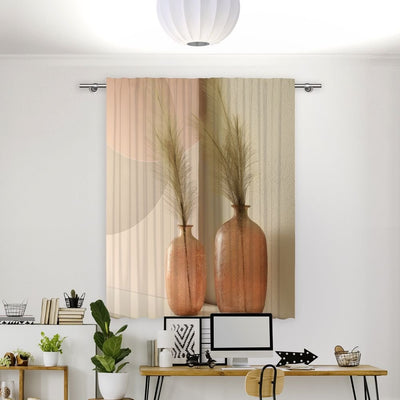 Vorhang Motiv 'Blumendekor Vor Weisser Wand' - La-Melle