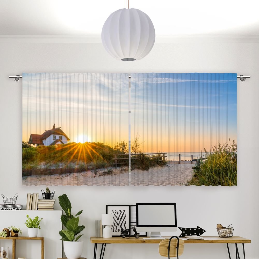 Vorhang Motiv 'Heiligenhafen Meer Sonnenaufgang' - La-Melle