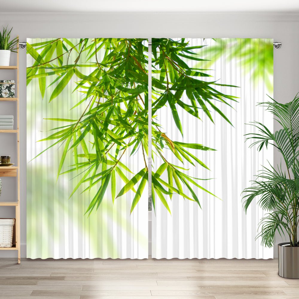 Vorhang Motiv "Bambus Blätter von oben" - La-Melle