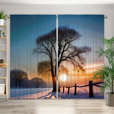 Vorhang Motiv Baum Winter Schnee - La-Melle