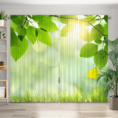 Vorhang Motiv Schmetterling Wieser Blätter - La-Melle